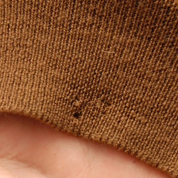 Connolly England Mustard Brown crewneck 100% Merino Wool Sweater 54 Size Large L - Picture 12 of 12